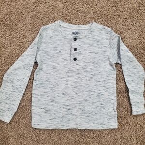 Osh Kosh Grey Thermal Long Sleeve Warm Winter Button Front Boys Shirt 6